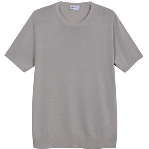 Diana Studio - Scheermt T-shirt voor heren, 100% katoen, licht, extra gedraaid, korte mouwen, casual pasvorm, beige, S