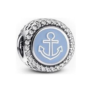 Pandora Moments Charm Home & Anchor aus Sterling Silber mit Zirkonia, Kompatibel mit Pandora Moments Armbändern, 792016CZ_E038