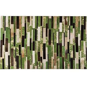 Kare Design tapijt Brick, comfortabele loper, woonkamertapijt, rechthoekig koeienhuid tapijt in warme groen - en bruintinten, (H/B/D) 1x240x170cm