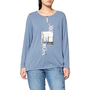 Samoon T-shirt voor dames, Blauw/Navy Print, 44