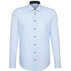 Seidensticker - Herenhemd - Lichtblauw - Popeline - Extra Slim Fit