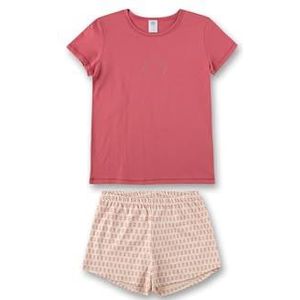 Sanetta Korte pyjama voor tieners, korte broek, 100% biologisch katoen, Rosé, 140 cm