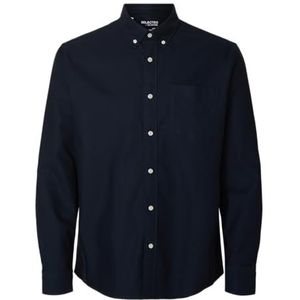 Overhemd - Blauw - Katoen - Opgestikte Zak - Regular Fit