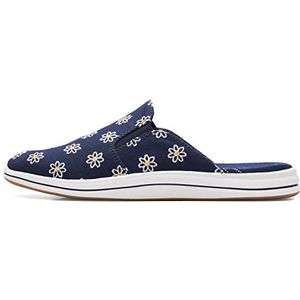 Clarks Breeze Shore Mule voor dames, Marine Bloemen Canvas, 35.5 EU