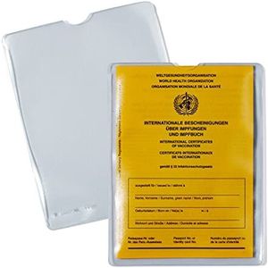 HERMA 1331 Vaccinatiecertificaathoes voor vaccinatiekaart (102 x 137 mm, transparant) Geschikt als vaccinatieboek Beschermhoes voor volwassenen en kinderen, 10 ID-kaarthoezen