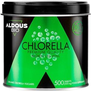 500 Pure Bio Chlorella Tabletten | 1500mg per portie | Gebroken Celwand | DETOX | Veganistisch Eiwit | Chlorofyl | Energieverhogend | Plasticvrij | Geproduceerd in Europa