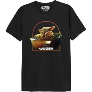 Star Wars Mandalorian - Grogu Archer Warrior MESWMANTS191 T-shirt voor heren, zwart, maat S, Zwart, S