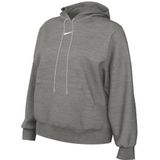 Nike DQ5858-063 W NSW PHNX FLC OOS PO Hoodie lange mouwen dames Dk Grey Heather/Sail maat XL