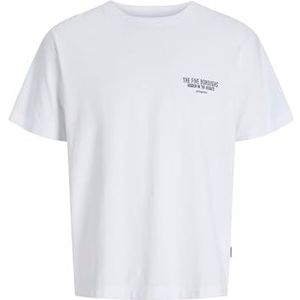 JACK & JONES - T-shirt - Wit - Katoen - Ronde Hals met Print Achteraan