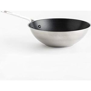KitchenAid Stainless Steel wok ø28cm - RVS - inductie - anti-aanbak