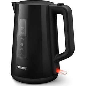 Philips Waterkoker - Inhoud 1.7 L met Veerdeksel en Indicatielampje, Draaivoet, Zwart (HD9318/20)