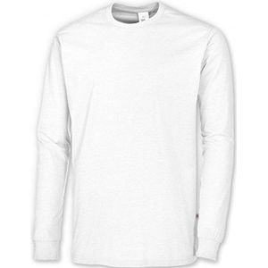 BP 1620-171-21-4XL Unisex T-shirt met lange mouwen, 1/1 mouwen, ronde hals en gebreide band, 70 cm, 180,00 g/m² stofmix, wit, 4XL