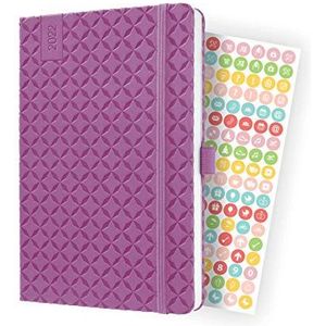 SIGEL J2115 Jolie Weekplanner 2022, 13,5 x 20,3 cm, harde kaft – 174 pagina's – paars