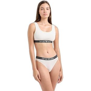 EMPORIO ARMANI Vrouw Dagelijks Katoen Bralette BH Beige XL, Wit, XL