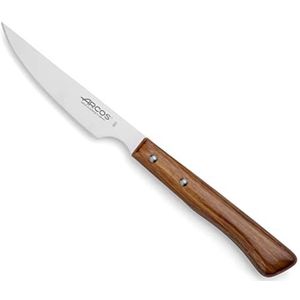 Arcos Serie tafelmes, steakmes, lemmet van roestvrij staal nitrum, 110 mm, greep van geperst hout, bruin