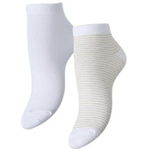 Pieces Pclaura Bc Noos Enkelsokken, set van 2, wit (bright white), Eén Maat