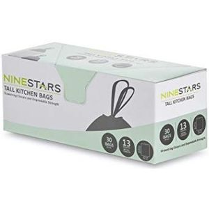 NINESTARS NSTB-10-30 Extra Sterk Wit Vuilniszak met Trekkoord Sluiting