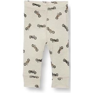 Bestseller A/S Baby-jongens NBMWANG Wool Rib LONGJOHN AOP XXIII leggings, London Fog, 74, London Fog, 74 cm