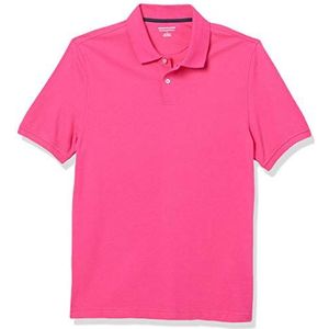 Amazon Essentials Men's Poloshirt van piqué-katoen met slanke pasvorm, Felroze, M