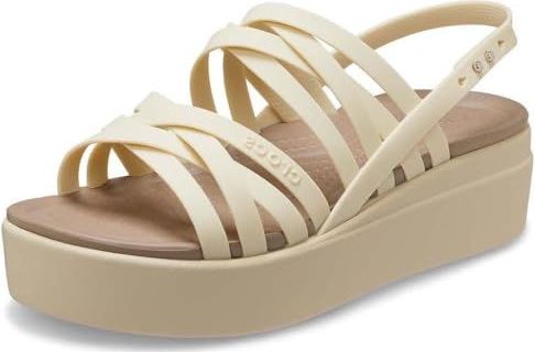 Crocs - Brooklyn Strappy - Sleehakken - Natuur - LiteRide™ Comfort