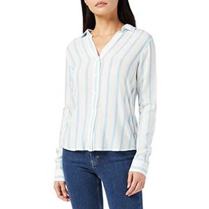 Wrangler Dames Stripe Shirt, blauw (Carribean Sea B13), S