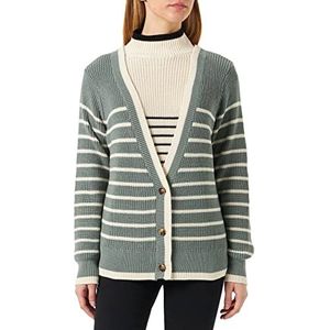 SOYACONCEPT Gebreid damesvest, mosgroen combi, L