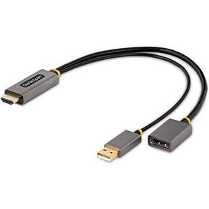 StarTech.com 30cm HDMI naar DisplayPort Adapter Kabel, Actieve 4K 60Hz HDMI 2.0 naar DP 1.2 Converter, HDR, USB Bus Powered, HDMI Bron naar DisplayPort Scherm voor Laptops/PC (128-HDMI-DISPLAYPORT)