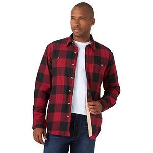 Wrangler Authentics Heren lange mouw Sherpa gevoerd flanellen overhemd knop, Rode Buffalo, M