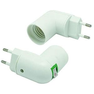 Energaline 70190 adapterfitting 10 A 2P met binnen-E27, wit