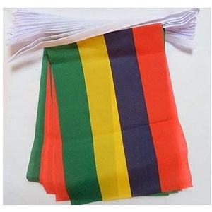 Slinger 6 meter 20 Vlaggen Mauritius 21x15 cm - Mauritiaanse Vlag 15 x 21 cm - AZ VLAG