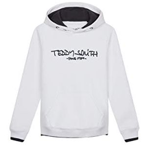Teddy Smith Siclass Hoody Jr sweatshirt voor jongens, Wit., 4 Jaren