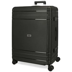 Movom Afmetingen grote koffer, zwart, 54 x 75 x 32 cm, stijf, polypropyleen, sluiting TSA 78 l, 5,2 kg, 4 dubbele wielen, Blanco Y Gris, grote koffer