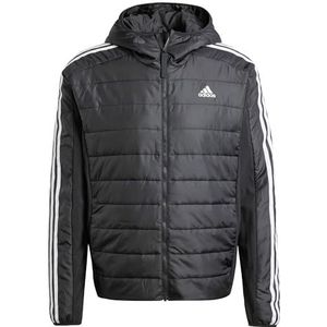 adidas Heren Essentials 3S geïsoleerde hybride jas met capuchon, zwart, Zwart, 3XL