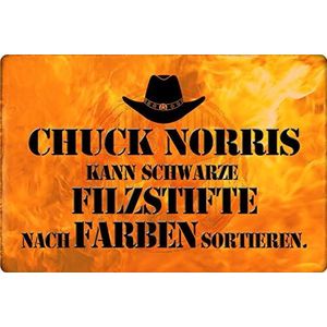 Schatzmix metalen bord spreuk Chuck Norris zwarte stiften metalen bord wanddecoratie 20x30 tin sign