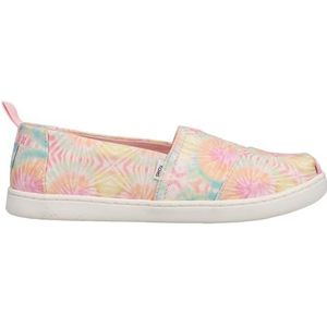 TOMS Platte instappers met Alpargata-print voor meisjes, Roze Tie Dye, 5 UK