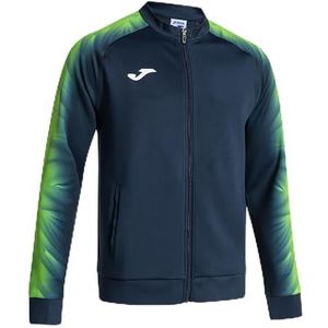 Joma - Heren Sweatshirt - Elite XI - Ritssluiting, marineblauw/neongroen, L