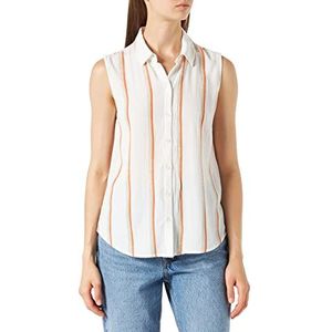 TOM TAILOR Dames Basic blouse-top 1031259, 29556 - Offwhite Vertical Paint Stripe, 38