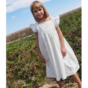 Petit Bateau Mouwloze jurk voor meisjes en meisjes, Wit/Veelkleurig., 5 Jaar
