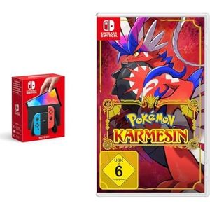 Nintendo Switch Console (OLED Model) - Blauw/Rood & NIN Pokémon Karmesin 06