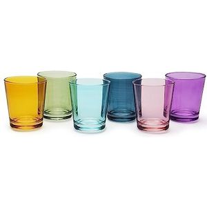 Excelsa Portofino Vintage Set van 6 glazen, meerkleurig, 30 cl., mondgeblazen glas