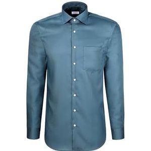 Seidensticker - 143510 - Chemise d'affaires - Groen - Manches Longues - Coupe Droite