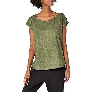 Urban Classics Dames Back Shaped Long T-shirt met Spray Dye kleuring, groen (olijf 176), XL