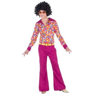 Boland - Hippie-Groove-kostuum voor heren, 3-delig, carnavalskostuum voor themafeest, Halloween of carnaval, Flower Power