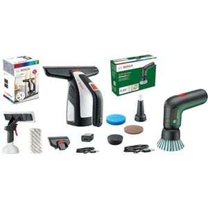 Bosch Home and Garden GlassVAC Raamreiniger met Accu, 7,2 W, Looptijd: ca. 35 Ramen) + UniversalBrush (3,6 V geïntegreerde accu, 1 micro-USB-kabel en 4 reinigingshulpstukken, in kartonverpakking)