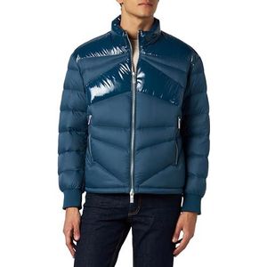 Armani Exchange Heren echt vest met lange mouwen, glanzende inzetstukken, soft touch down vest, legioenblauw, M