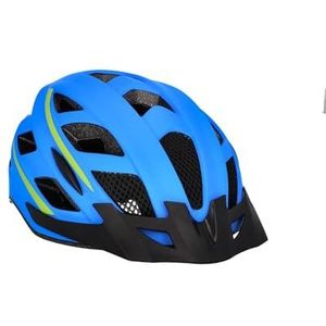 FISCHER Fietshelm voor volwassenen, fietshelm, cityhelm, mountainbike-helm Urban Montis, S/M, 52-59cm, blauw-geel, met verlicht binnenringsysteem