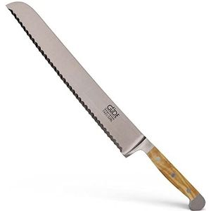 Güde Bread Knife ""Franz Güde Forged Double Bolsters with Italian Olive Wood Handle, Sanded on both sides