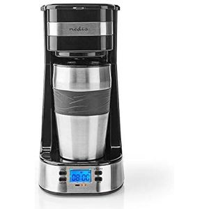 Koffiezetapparaat - Filter Koffie - 0.4 l - 1 Kopjes - Timer schakelaar - Zilver/Zwart