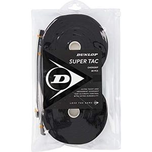 Dunlop Unisex's 10298364 Super Tac Tennis Overgrip Zwart 30 stuks, 30 stuks