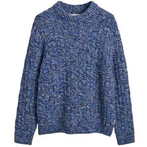 Textured Wool Blend C-Neck, sea blue, XL